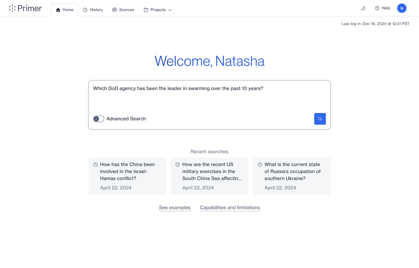 After: a single search bar, no mode selection required